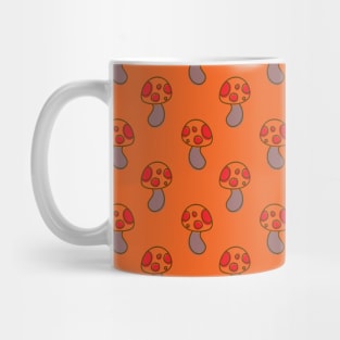 Orange Mushroom Pattern Mug